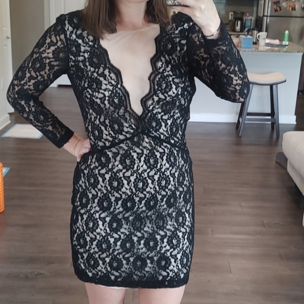 Elegant Black Lace Dress